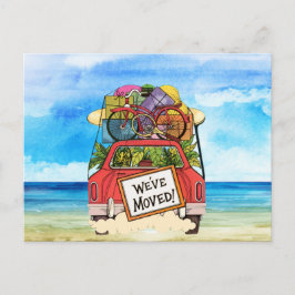 Nieuw Adres Briefkaart Beach