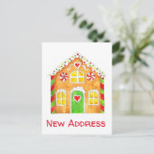 Nieuw adres Briefkaart Gingerbrood House (Staand voorkant)