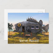 Nieuw Adres Briefkaart met Vis en Mieren op het st (Voorkant / Achterkant)