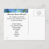 Nieuw adres briefkaarten Aankondigingen blauw (Achterkant)