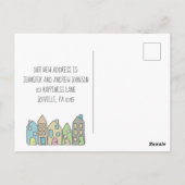 Nieuw Adres Briefkaarten Hand getrokken Doodle Hui (Achterkant)