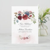 Nieuw adres Burgundy Floral New Home Moving Aankondiging (Staand voorkant)