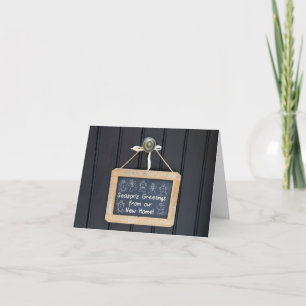 Nieuw adres: Chalkboard-kerstkaart Feestdagen Kaart