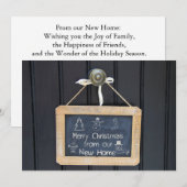 Nieuw adres: Chalkboard-kerstkaart Feestdagenkaart (Voorkant / Achterkant)