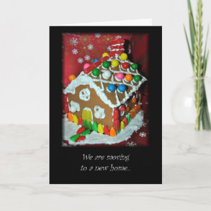 Nieuw Adres Christmas Kaart Gingerbread House