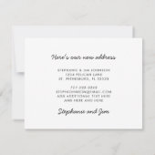 Nieuw adres: Cute Penguin Florida Beach Fun Moving Aankondiging (Achterkant)