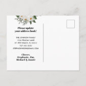 Nieuw adres Daisy Floral Green White Moving Aankondigingskaart (Achterkant)