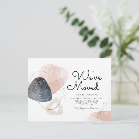 Nieuw adres dat we hebben verplaatst Aankondiging Briefkaart (Staand voorkant)