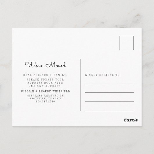 Nieuw adres dat we hebben verplaatst Aankondiging Briefkaart (Achterkant)