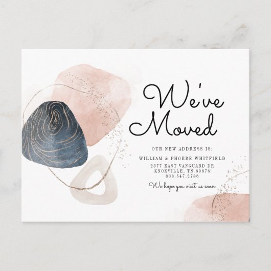 Nieuw adres dat we hebben verplaatst Aankondiging Briefkaart (Voorkant)