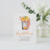 Nieuw adres dat we hebben verplaatst, Floral Pumpk Aankondigingskaart (Staand voorkant)