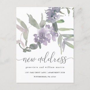 Nieuw Adres Delicate Floral Change of Address Aankondigingskaart