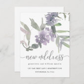 Nieuw Adres Delicate Floral Change of Address Aankondigingskaart (Voorkant / Achterkant)