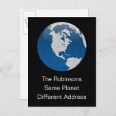 Nieuw adres dezelfde planeet aankondigingskaart (Voorkant / Achterkant)