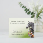 Nieuw adres dierenarts aankondigingskaart (Staand voorkant)