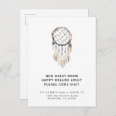 Nieuw Adres Dreamweaver Crystals Feathers Moving Aankondigingskaart (Voorkant / Achterkant)