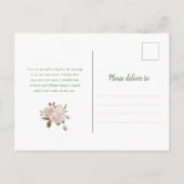 Nieuw adres | Dusty Peach Flowers en Greenery Briefkaart (Achterkant)