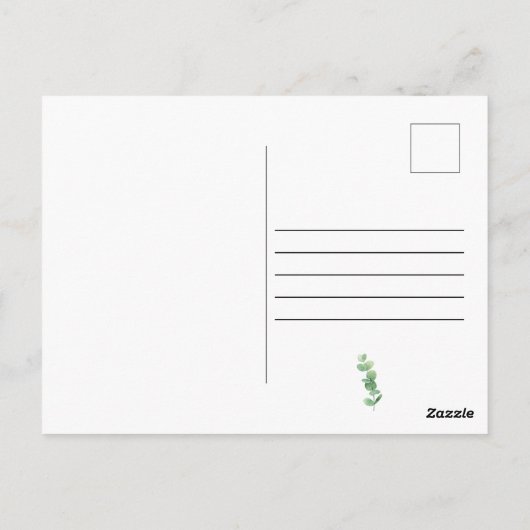 Nieuw adres Eucalyptus Leaf Botanische Calligrafie Briefkaart (Achterkant)