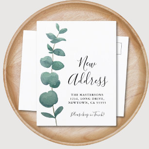 Nieuw adres Eucalyptus Moving Aankondigingskaart