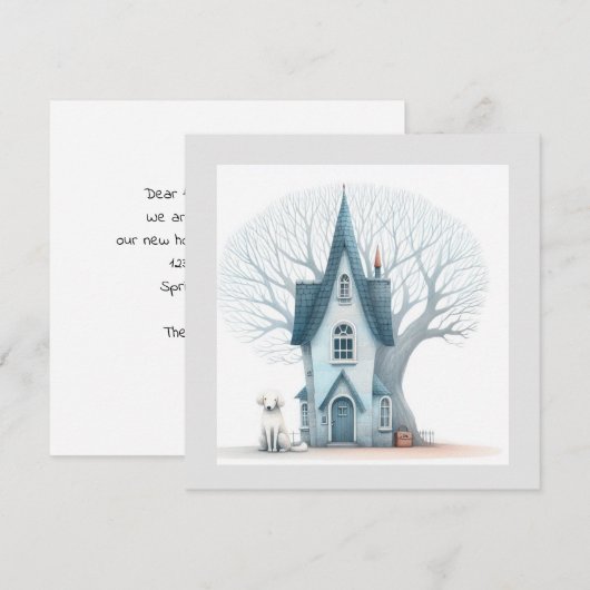 Nieuw adres Flat Note Kaart Notitiekaartje (Voorkant / Achterkant)