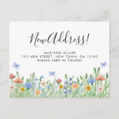 Nieuw adres Floral Moving Aankondiging (Voorkant)