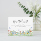 Nieuw adres Floral Moving Aankondiging (Staand voorkant)