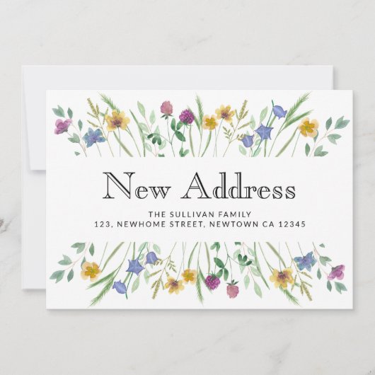 Nieuw adres Floral Moving Aankondiging (Voorkant)