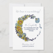 Nieuw Adres Floral Wreath Moving Announge Aankondiging (Voorkant)