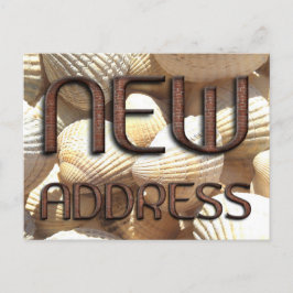 Nieuw adres Funny Stone Bricks Typography Shells Aankondigingskaart