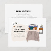 Nieuw adres Gastenkamer Verhuisaankondiging Notitiekaartje (Voorkant / Achterkant)