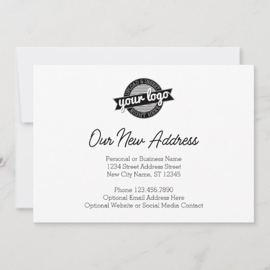 Nieuw adres gewijzigd met bedrijfslogo aankondiging (Voorkant)