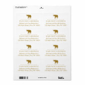 Nieuw adres Glam White en Gold Elephant Etiket (Full Sheet)