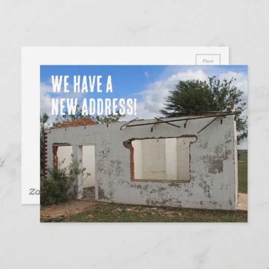 Nieuw adres Grappig dat we verhuisd zijn Aankondigingskaart (Voorkant / Achterkant)