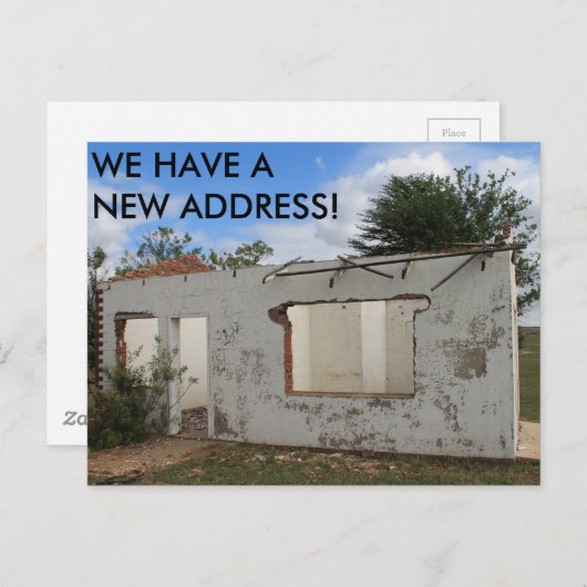 Nieuw adres Grappig dat we verhuisd zijn Aankondigingskaart (Voorkant / Achterkant)