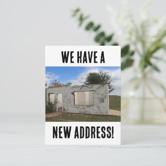 Nieuw adres Grappig dat we verhuisd zijn Briefkaart (Staand voorkant)