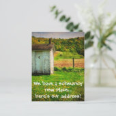 Nieuw adres Grappig dat we verhuisden Aankondigingskaart (Staand voorkant)