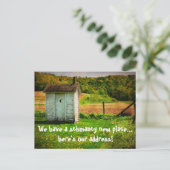 Nieuw adres Grappig dat we verhuisden Aankondigingskaart (Staand voorkant)