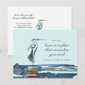 Nieuw adres: Great Blue Heron Waterfront Aankondigingskaart (Voorkant / Achterkant)
