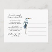 Nieuw adres: Great Blue Heron Waterfront Aankondigingskaart (Achterkant)
