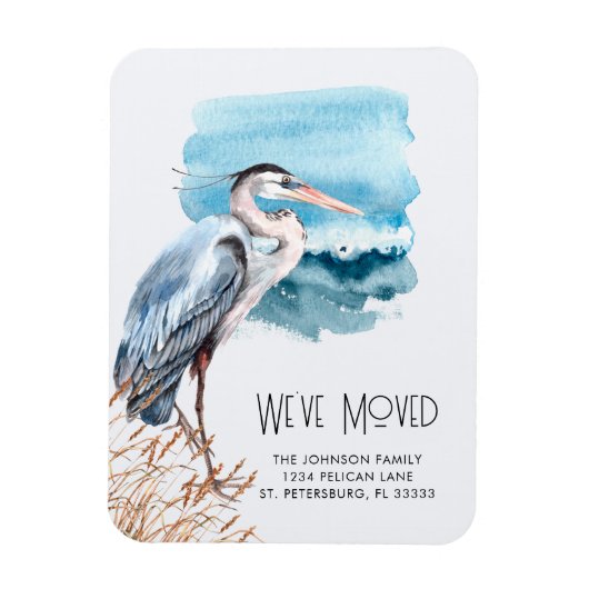 Nieuw adres: Great Blue Heron Waterfront Magneet (Verticaal)