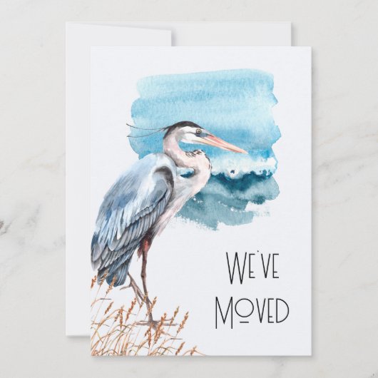 Nieuw adres: Great Blue Heron Waterfront Moving Aankondiging (Voorkant)