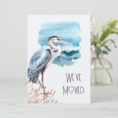 Nieuw adres: Great Blue Heron Waterfront Moving Aankondiging (Staand voorkant)