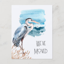 Nieuw adres: Great Blue Heron Waterfront Moving Aankondigingskaart