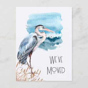 Nieuw adres: Great Blue Heron Waterfront Moving Aankondigingskaart