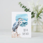Nieuw adres: Great Blue Heron Waterfront Moving Aankondigingskaart (Staand voorkant)