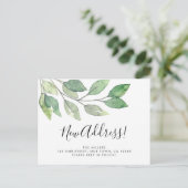 Nieuw Adres Greenery Aankondigingskaart (Staand voorkant)