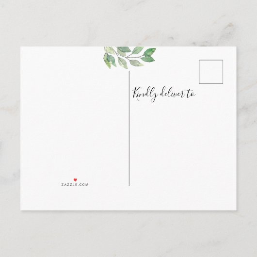 Nieuw adres Greenery Moving Aankondiging Briefkaar (Achterkant)