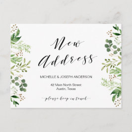 Nieuw Adres, Greenery Moving Announcement Briefkaa Briefkaart