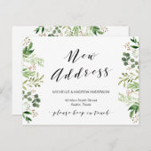 Nieuw adres, Greenery New Home Moving Aankondiging Briefkaart (Voorkant / Achterkant)