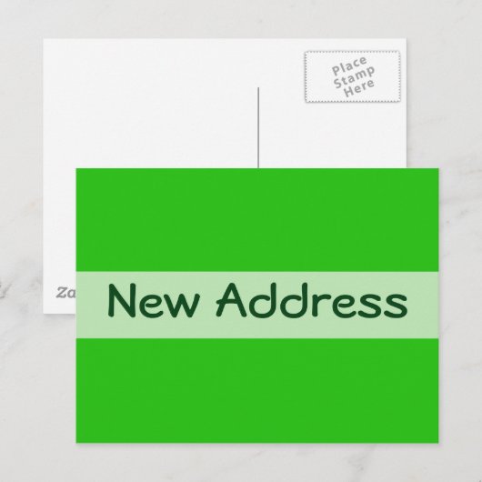 Nieuw adres groen aankondigingskaart (Voorkant / Achterkant)